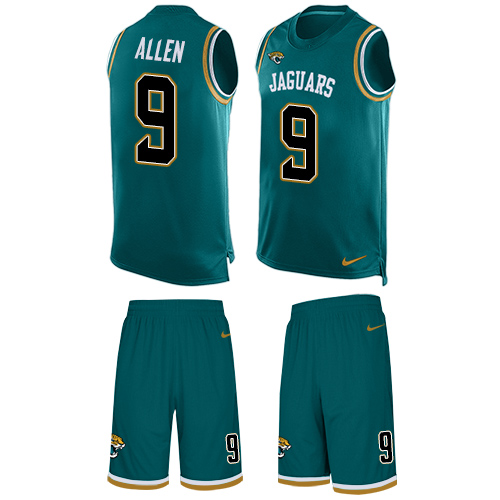 Men's Limited Brandon Allen Nike Jersey Teal Green - #9 Tank Top Suit NFL Jacksonville Jaguars